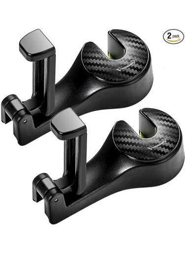 Generic 2 Pieces Car Seat Hooks, 360&deg; Rotation Hidden Hooks, Keep Your Car Tidy And Organized For your Phone, Purse, Grocery Bag And Purse