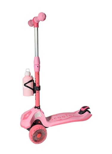 Generic 3 Wheel Scooter LED Flashing Wheels Height Adjustable Extra Wide Deck Kids Kick Scooter With Water Bottle Holder