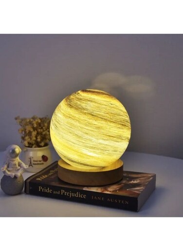 Generic Creative planet night light Nordic Study Desktop Beside Bedroom Glass Decorative Table Lamp