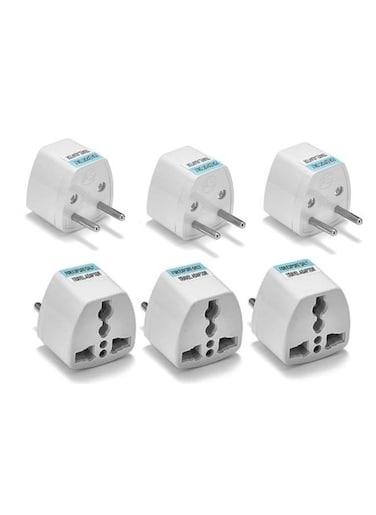 Generic 6 Pieces Universal Portable Travel Adapter Plug To Transform Electric Power from UK/US/AU To EU Small Compact International all-In-one Pluggable To AC Wall Outlet Socket