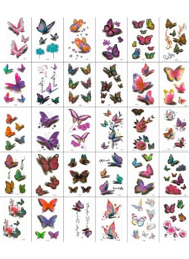 Generic 30 Sheets Of Waterproof Temporary Tattoo Stickers For Body Art