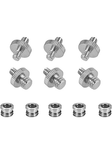 Generic 11 Pieces 1/4"-20 And 3/8"-16 Threaded Screw Adapter Mount Set Reducer Bushing Converter For Camera Tripod Monopod Ballhead Light Stand