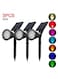 Generic 3 Pieces RGB Solar Lights Outdoor LED Ground Lawn Lamp Waterproof Outdoor Lights Landscape Spotlights Garden Decoration