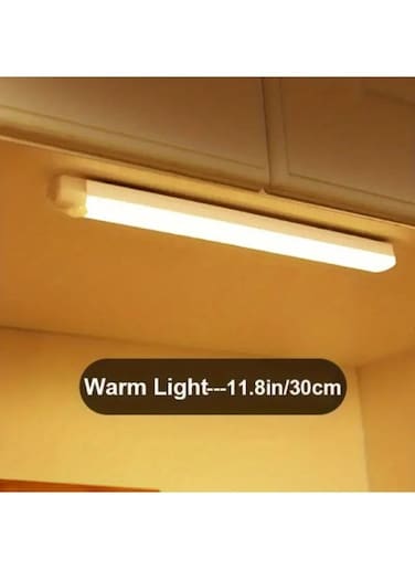 Generic 300mm Wireless Motion Sensor Warm LED Light Bar LED Wireless Motion Sensor Cabinet Light With Wireless Magnetic USB Rechargeable Night Lamp