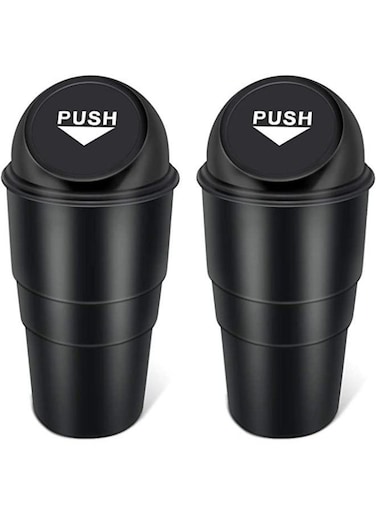 Generic 2 Pieces Car Garbage Can With Lid, Leakproof Vehicle Automotive Cup Holder Car Trash Can