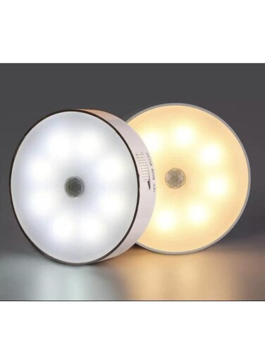 Generic 2 Pieces 2-In-1 Color LED Night Light USB Rechargeable Energy-saving Intelligent Body Induction Lamp For Bedroom Washroom Stairs