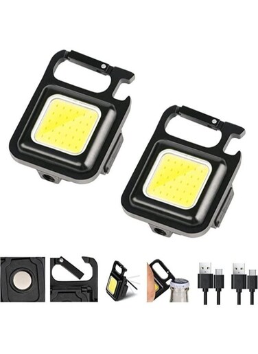 Generic 2 Pieces Mini Pocket Light With Folding Bracket Bottle Opener And Magnet Base For Fishing Walking Camping