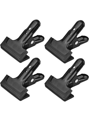 Generic 4 Pieces Metal Clip For Backdrop Heavy Duty Spring Metal Clip Photography Backdrop Clamps Background Support Holder With Rubber Protective Pad Photo Studio Photography Accessory