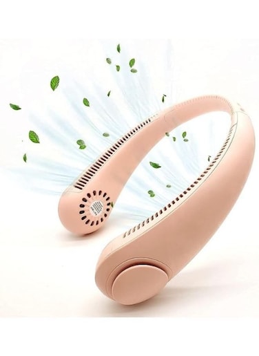 Generic USB Rechargeable Portable Neck Fan With 3 Wind Speed For Traveling Office Sports
