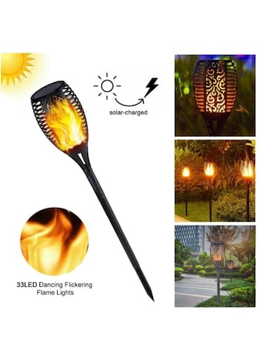 Generic Solar Powered Driveway Path Lighting Flickering Flame Garden Lamp Outdoor Waterproof IP65