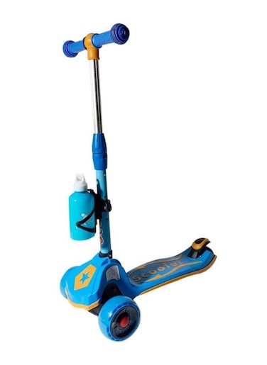 Generic 3 Wheel Scooter LED Flashing Wheels Height Adjustable Extra Wide Deck Kids Kick Scooter With Water Bottle Holder