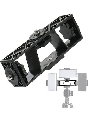 Generic 3 In 1 Three Position Multi-Camera Easy Installer Stand Clip Holder With 3 x 1/4 Screws For DSLR Action Camera Mobile Cell Phone Shooting Bracket