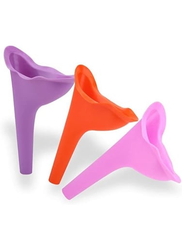 Generic 3 Pieces Outdoor Camping Soft Silicone Urination Device Stand Up And Pee Female Urinal Toilet Design Female Urinal Travel