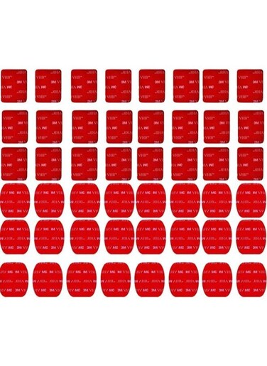 Generic 48 Pieces Red Adhesive Sticker Double Side Adhesive Tape Action Camera Accessories Kits For GoPro Hero