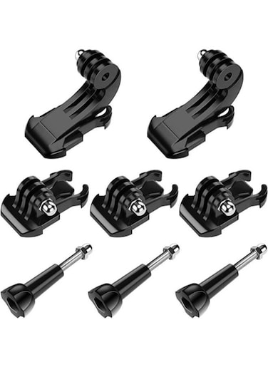 Generic 8-In-1 Accessory Kit compatible With Hero 3 3+ 4 5 6 7 8 9 10 DJI Action Includes Buckle Clip Basic Mount Vertical Surface Quick Mounting J-Hook Buckle Mount Long Thumb Screw