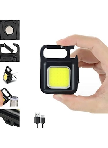 Generic Mini Flashlight Keychain With Folding Bracket Bottle Opener And Magnetic Base For Emergency And Outdoor Use