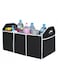 Generic Foldable Car Storage Bag Portable Insulation Cooler Bag Collapsible Vehicle Organizer Divider Storage Totes With 3 Compartment Cargo Tote