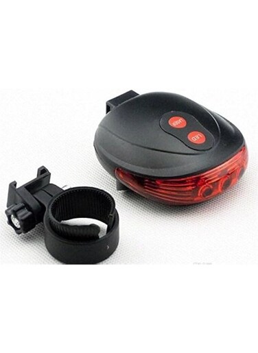 Generic Laser LED Bike Tail Light - 5 LED 7 Modes And 2 Laser Beam Rear Bike Light