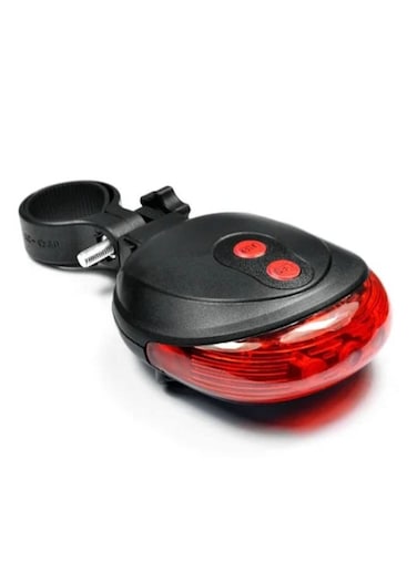 Generic Bicycle Tail Light 5 LED 2 Laser 7 Flash Mode Waterproof Safety Tail Light Cycling Mountain Road Bicycle Warning Light Backlight Mountain Road Bike