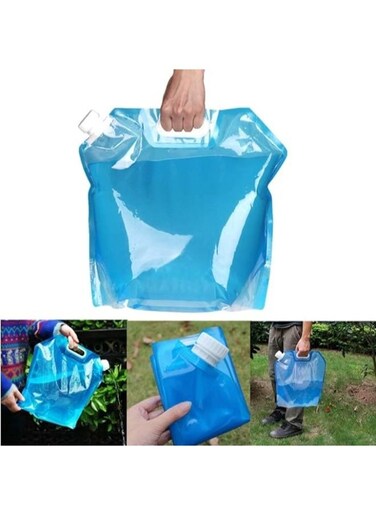 Generic 5L Folding Water Bag PE Plastic Drinking Water Container Portable Car Water Container For Camping Fishing Climbing Travel