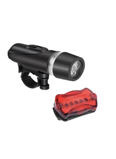 Generic LED Power Beam Front Head Light And Warning Light For Bicycle