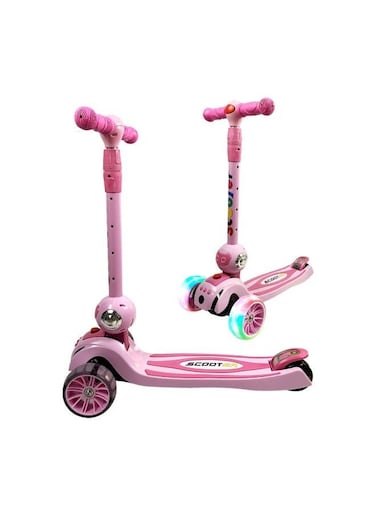 Generic Multifunction Foldable Kids Scooter 3 Wheels Scooter For Kids, Adjustable Handlebars, Light Wheels With Scooters, Gifts 3-8 Years Old