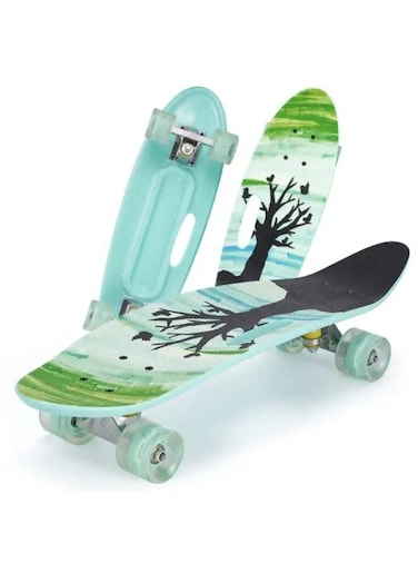 Generic Skateboard With Deck Mini Cruiser LED Light Up Wheel, For Boys And Girls