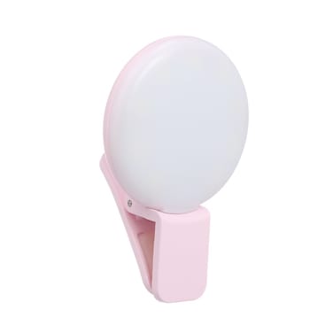 Generic Mini Selfie Rechargeable LED Ring Light Pink 10.2x2.5x6.5cm