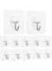 Generic 12 Pieces Adhesive Wall Hooks Transparent Strong Suction Hooks For Home Kitchen And Bathroom