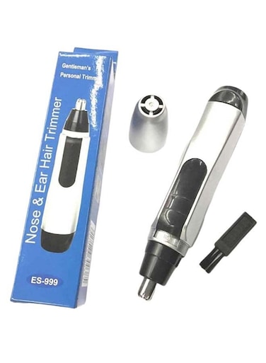 Generic Portable Electric Nose Hair Trimmer With Cap And Brush Black/Silver