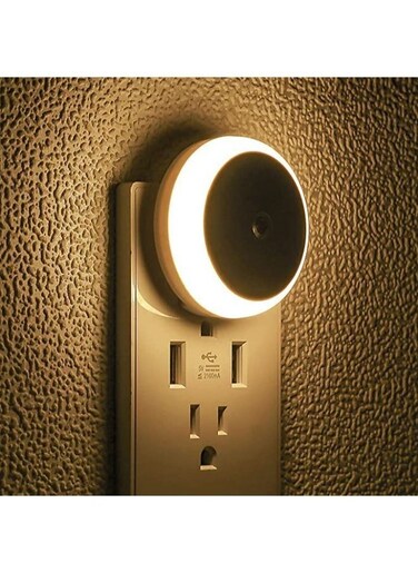 Generic 2 Pieces Dusk To Dawn Sensor Smart Nightlight Wall Plug For Kids Room Bathroom Bedroom Home Kitchen Hallway Stairway