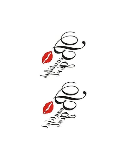 Generic Waterproof Tattoo Sticker Black /Red