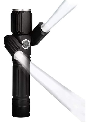 Generic LED Torch Flashlight With Three Adjustable Heads For Outdoor