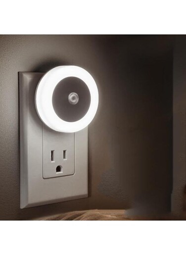 Generic Night Light Plug In White, Light Sensor, Energy Efficient, Round LED Night Light