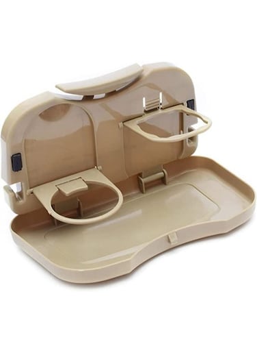 Generic Back Seat Car Organizer With Tray Table Back Seat Mounted Dining Table Foldable Back Seat Tray Multi-Functional With Water Cup Bottle Beverage Stand