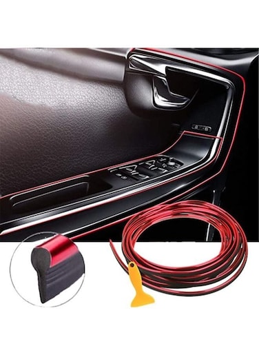 Generic 5M Car Interior Trim Strips Car Electroplating Decoration Styling Door Dashboard Flexible Interior Trim Accessories With Installing Tool