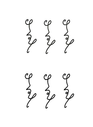 Generic 2-Piece Love Temporary Wrist Tattoo Black