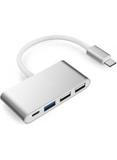 Generic 4-In-1 USB-C Hub With Type C, USB 3.0, USB 2.0 Compatible 2020-2016 Pro 13/15/16, New Compatible Air/Sur, Chrome Book, More, Multiport Charging &amp; Connecting Adapter