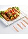 Generic 10 Pieces Stainless Steel Kebab Skewers For Grilling Barbecue Skewers With Nonslip Wooden Handle