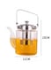 Generic 1000ml Stainless Steel Filter Inner Screen Borosilicate Heat-Resistant Glass Teapot With Stainless Steel Handle Gt-1000
