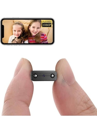 كاميرا تجسس لاسلكية صغيرة الحجم بدقة 1080 بكسل، محمولة، عالية الدقة، مزودة بخاصية الرؤية الليلية، وكشف الحركة، وتخزين سحابي، وإمكانية المشاهدة عن بُعد عبر تطبيق للهواتف الذكية بنظامي iOS وAndroid.