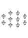 Generic 10-Piece Threaded Screw Mounting Adapter Set Silver