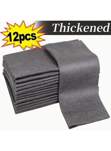 Generic 12 Pieces 30*30Cm Multipurpose Thickened Magic Cleaning Cloth Highly Absorbent Lint Free Cloth