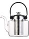 Generic 1200ml High Borosilicate Glass Teapot With Stainless Steel Tea Infuser And Handle T-1200