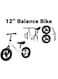 دراجة توازن للأطفال مقاس 12 بوصة، دراجة توازن بدون دواسات، دراجة للمبتدئين، دراجة للأطفال الصغار بإطار فولاذي وإطارات بدون هواء، مناسبة للأطفال من عمر سنتين إلى خمس سنوات