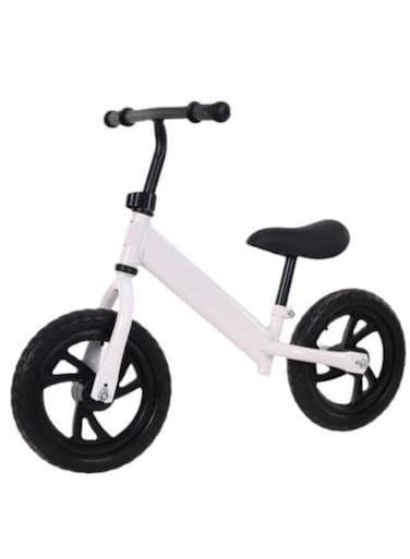 دراجة توازن للأطفال مقاس 12 بوصة، دراجة توازن بدون دواسات، دراجة للمبتدئين، دراجة للأطفال الصغار بإطار فولاذي وإطارات بدون هواء، مناسبة للأطفال من عمر سنتين إلى خمس سنوات