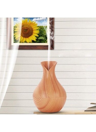 Generic 130ml Ultrasonic Wooden Humidifier With LED Light For Home Use