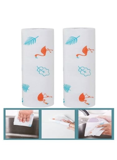 قطعتان من مناشف الأطباق للاستخدام مرة واحدة، للاستخدام الجاف والرطب، للاستخدام المنزلي