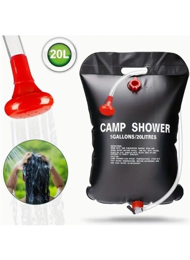 Generic 20L Portable Camping Shower Bag With Removable Hose And On-Off Switchable Shower Head Perfect For Outdoor Camping And Traveling