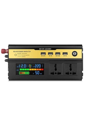 Generic 2200W Car Power Inverter Dual USB Ports, LCD Display, Modified Sine Wave, Portable For Road Trips, Camping, Emergencies